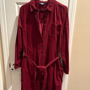 Lands' End Women's Long Sleeve Dress - Burgundy